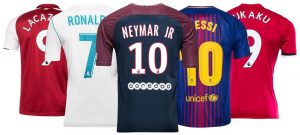 top 10 voetbalshirts met naam 2017-18