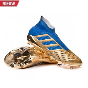 adidas hoge voetbalschoenen predator blauw goud