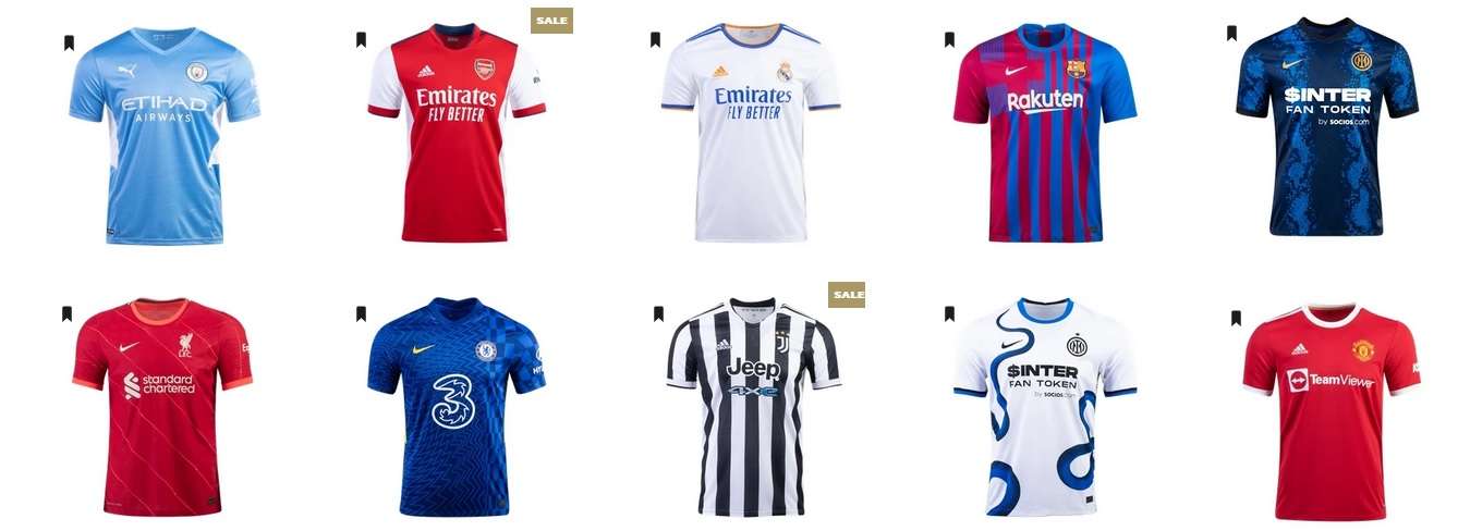 top 10 voetbalshirts 2021-2022