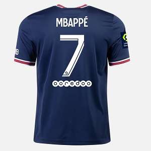 mbappe paris saint-germain shirt 2021-22