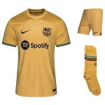 nike barcelona geel tenue uit kinderen 2022-23