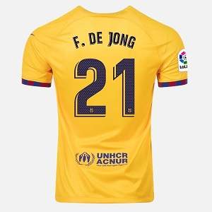 barca frenkie de jong geel voetbalshirt 2023-24
