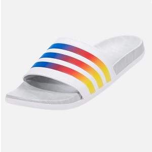 adidas adilette comfort slippers wit regenboog