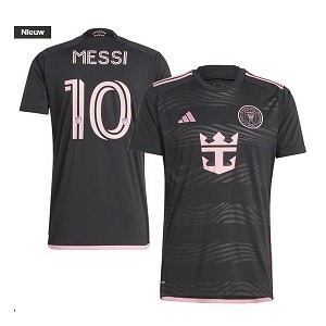 messi inter miami voetbalshirt kids zwart